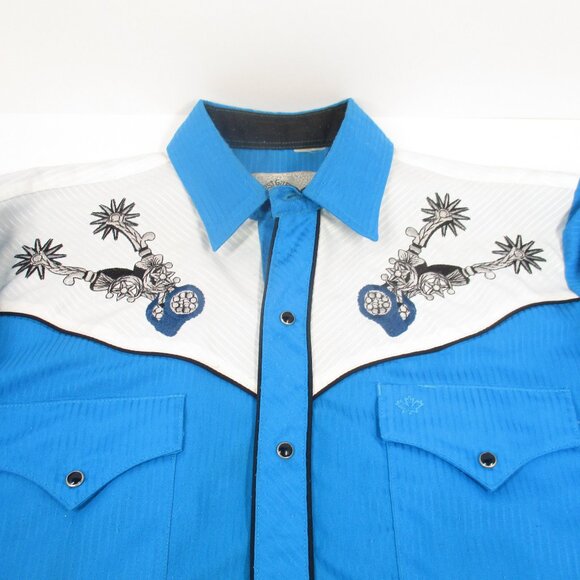 Vintage Midwest Garment Co Western Long Sleeve Snap Up Men's Shirt Size M - Picture 2 of 6